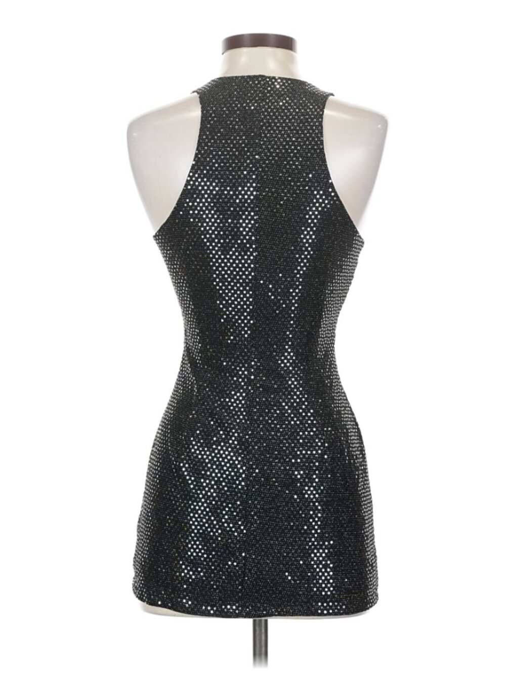 Adrianna Papell Black Sequined U-Wire Halter Tunic Top - Size 4 - Picture 5 of 10
